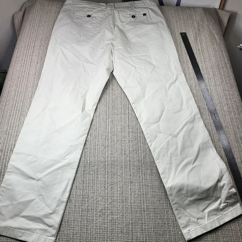 Territory Ahead Pants Mens 37x32 White Chino‎ Regular Fit Straight Leg Casual